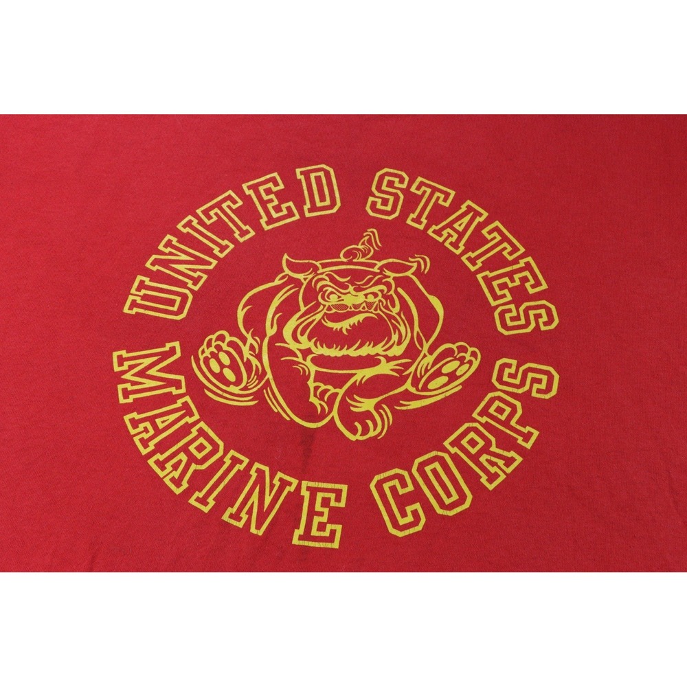 Vintage 90s USMC Marine Corps Bulldog T Shirt L Soffe Choice Red Devil Dog USA - Picture 2 of 6